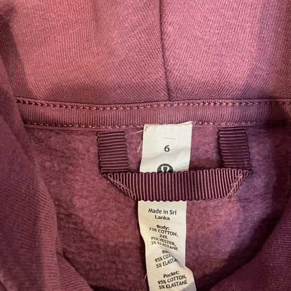 Lululemon Loungeful Hoodie Sweatshirt Vintage Plum Full Length soft Fleece sz 6 - Picture 7 of 11